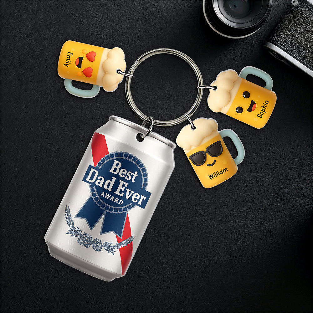 Best Dad With Little Charms Acrylic Tag Keychain - Personalized Gifts For Father 01Naqn250425 - Image 3