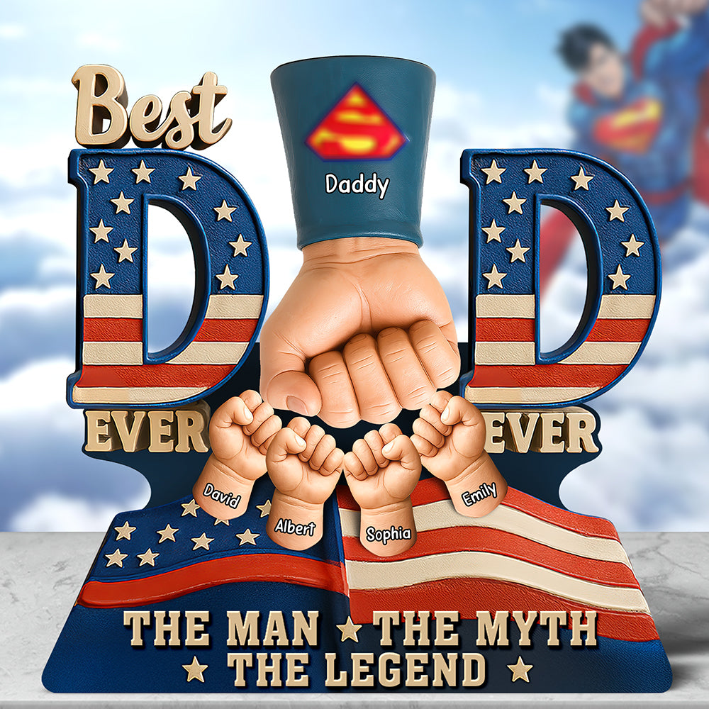 Super Dad'S Fist Bump Acrylic Plaque - Personalized Gifts For Father 05Huqn200525