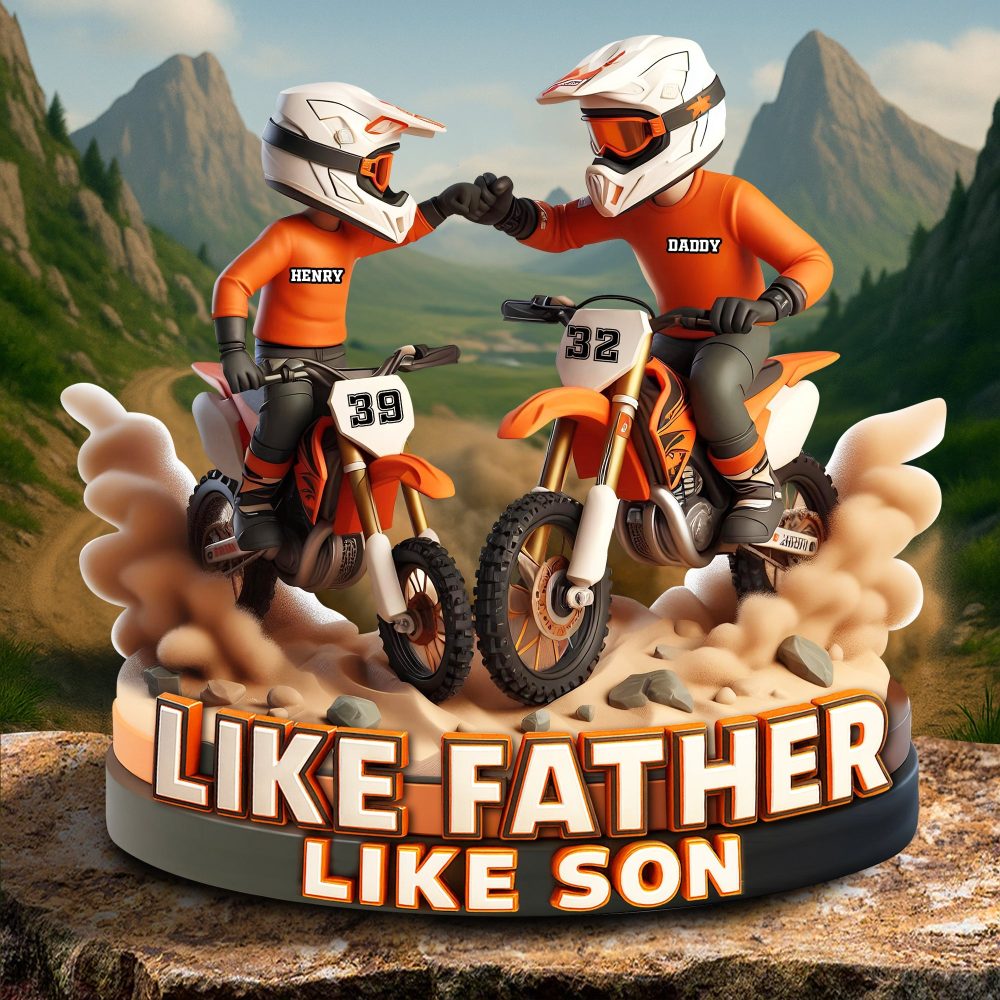 Dirt Bike Dad Plaque - Personalized Gifts For Dad 02Ohlu150525 - Image 2