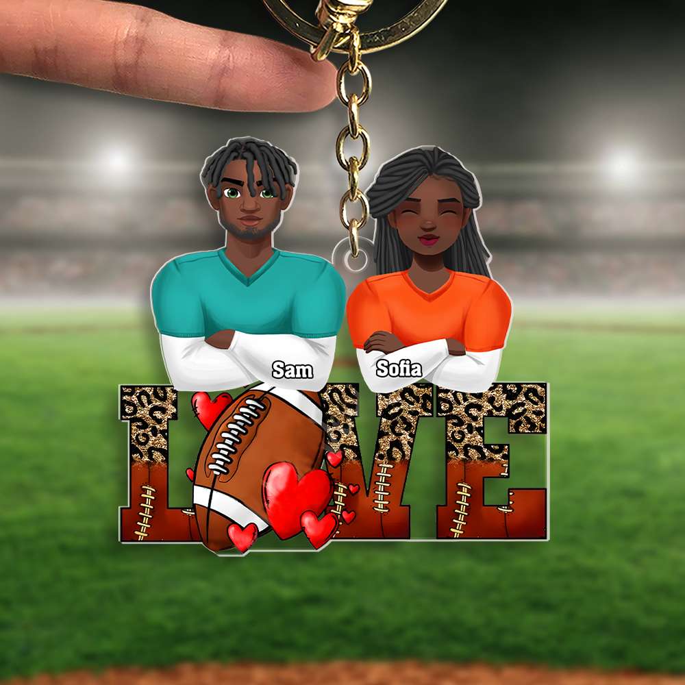 Personalized Gifts For Football Lover Acrylic Keychain Couple Valentine 01Xqmh101224Hg - Image 2