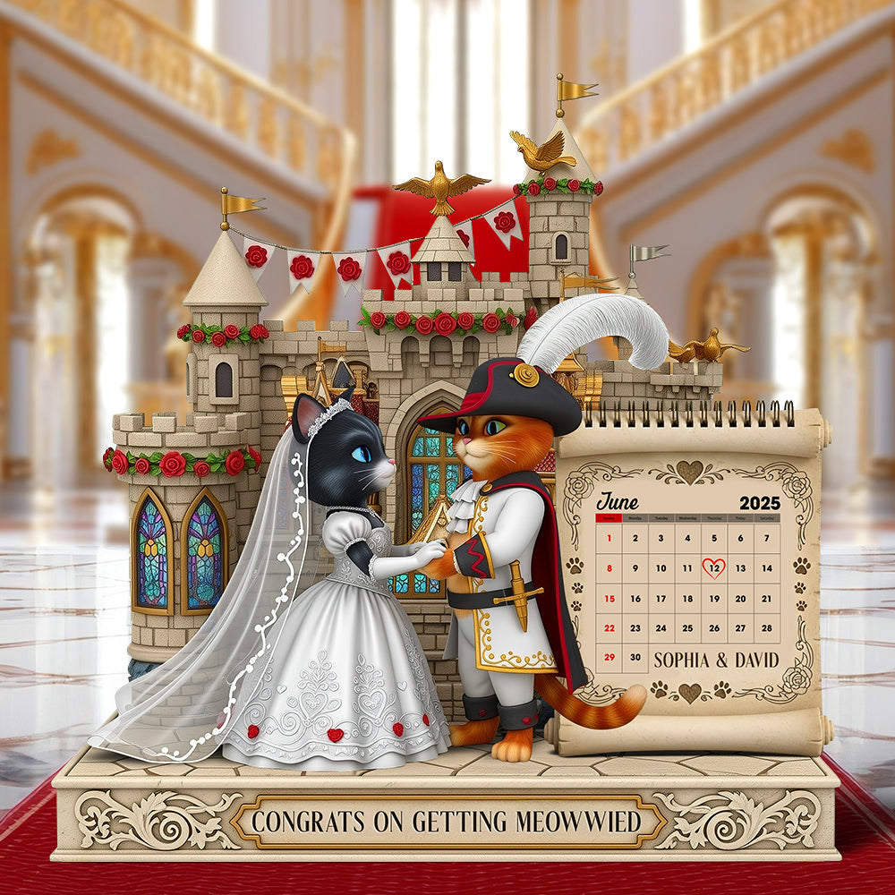 Cat Couple Wedding Acrylic Plaque - Personalized Gifts For Couple 05Tgqn300525 - Image 2