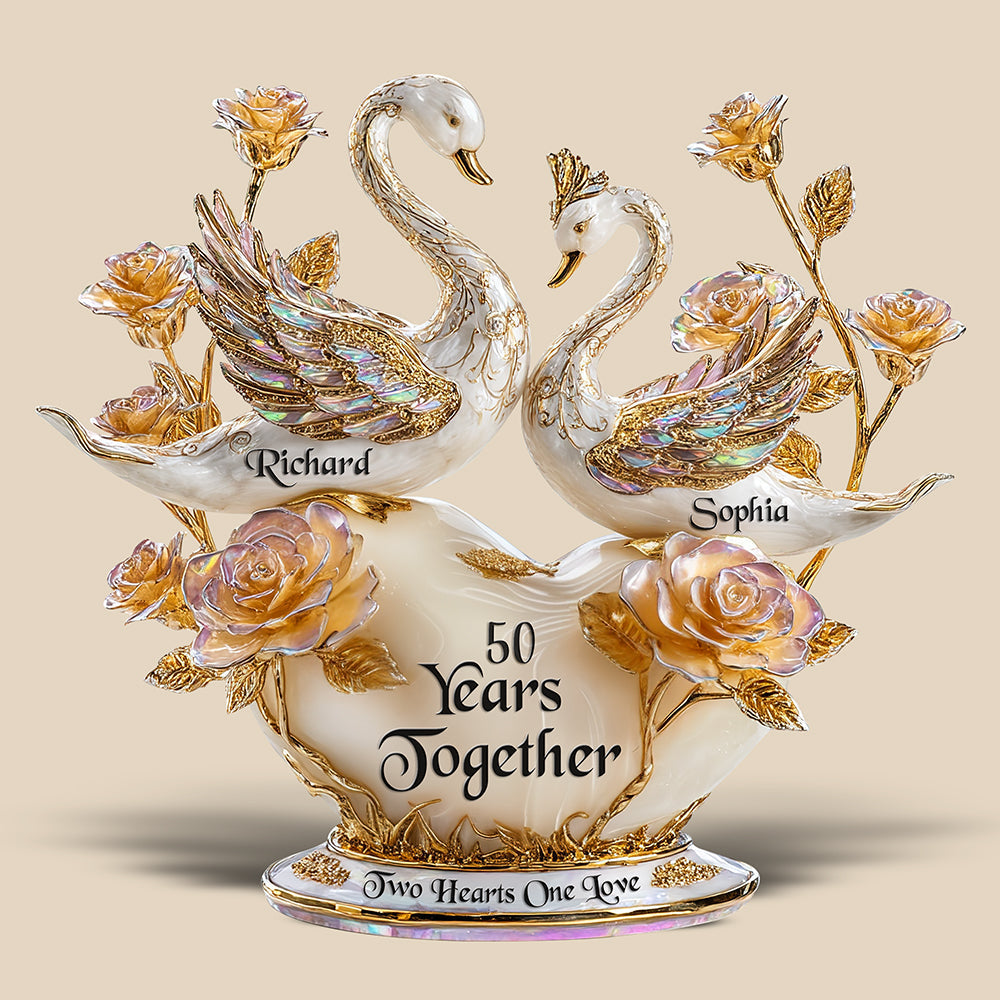 Swan Couple Plaque - Personalized Gifts For Couple 04Tgqn300525 - Image 4