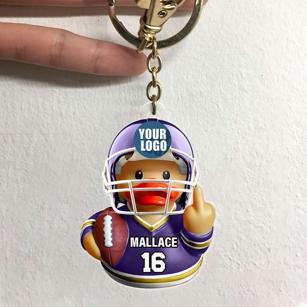 Personalized Gifts For Football Lover Keychain Rubber Duck Football Fans 05Hudt101224 - Image 2