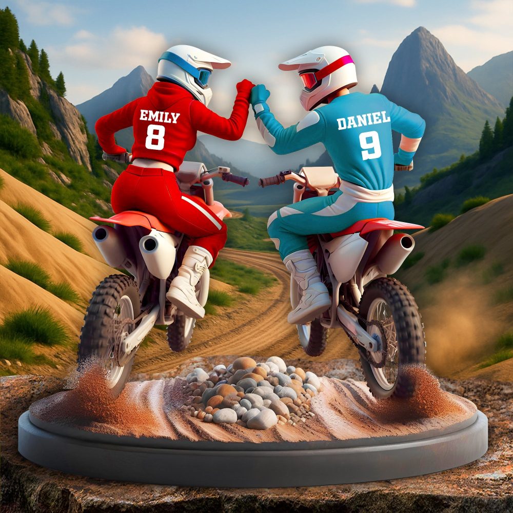 Dirt Bike Couple Acrylic Plaque - Personalized Gifts For Couple 01Ohlu120625