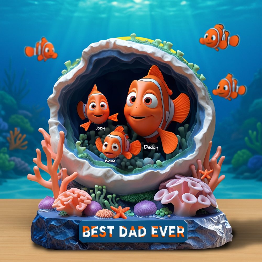 Personalized Gifts For Dad Acrylic Plaque, Best Clownfish Dad