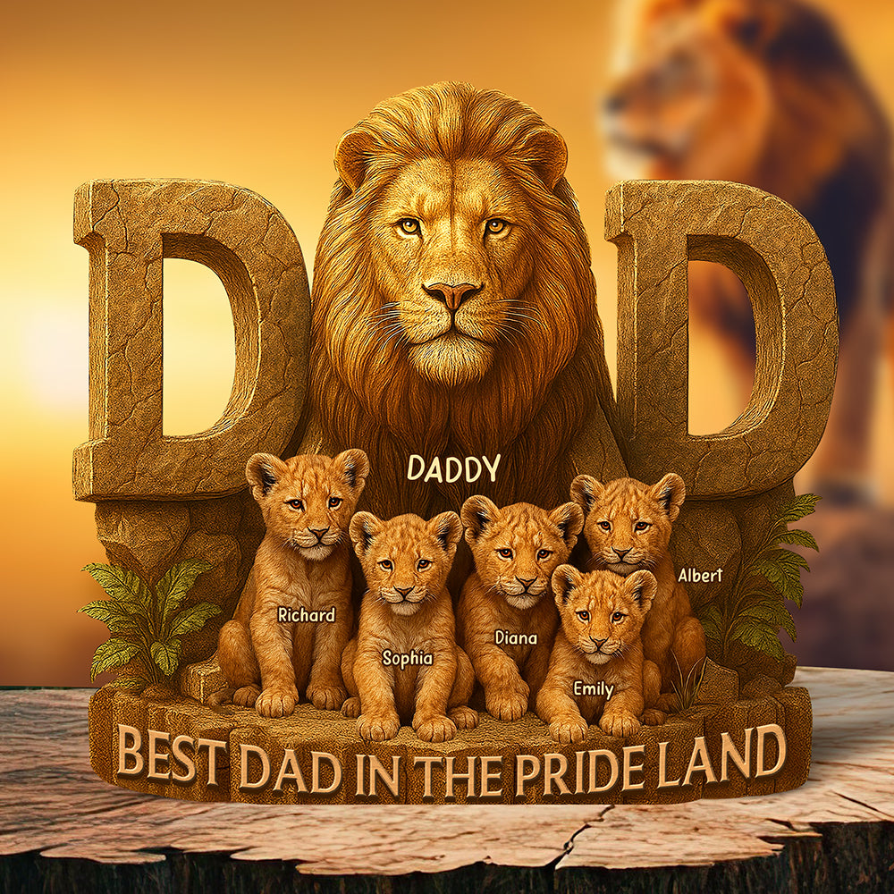 Personalized Gifts For Dad Plaque Best Dad In The Pride Land 04Xqqn140425 - Image 2