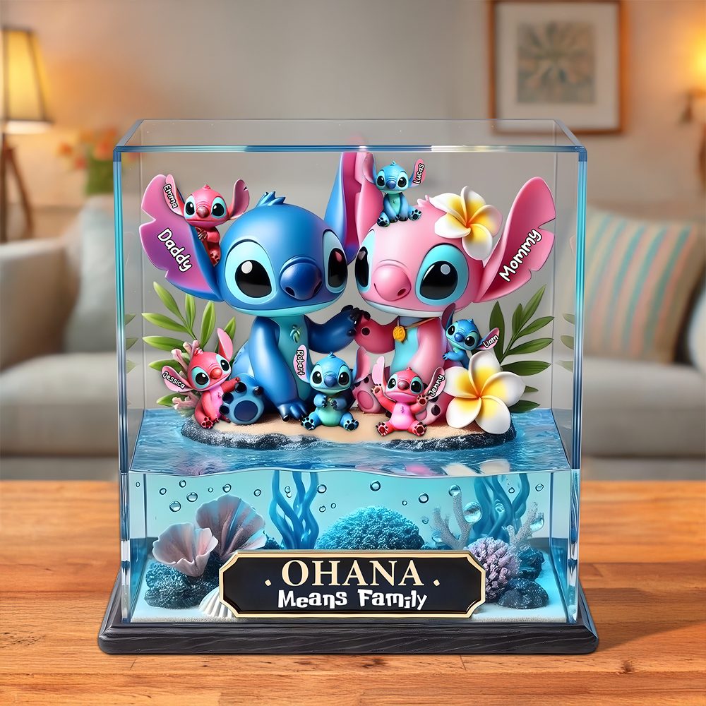Blue Aliens Family Acrylic Plaque - Personalized Gift For Family 01Tgpu190525 - Image 3