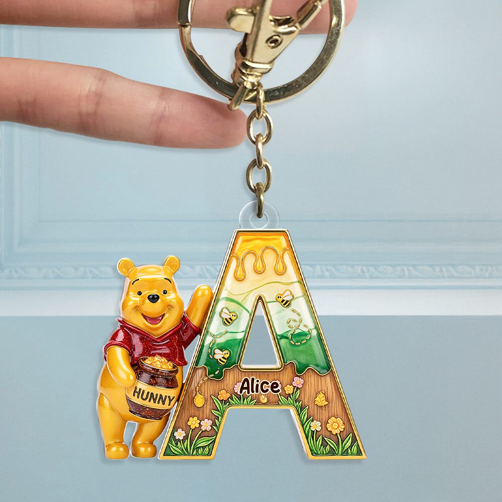 Festive Letter Keychain With Honey Jar – Custom Gift For Cartoon Fans 01Napu190625 - Image 4