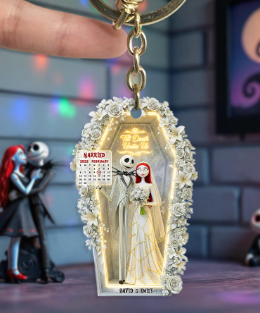 Spooky Couple Keychain - Personalized Wedding Gifts For Couple 05Ohpu270625Tt