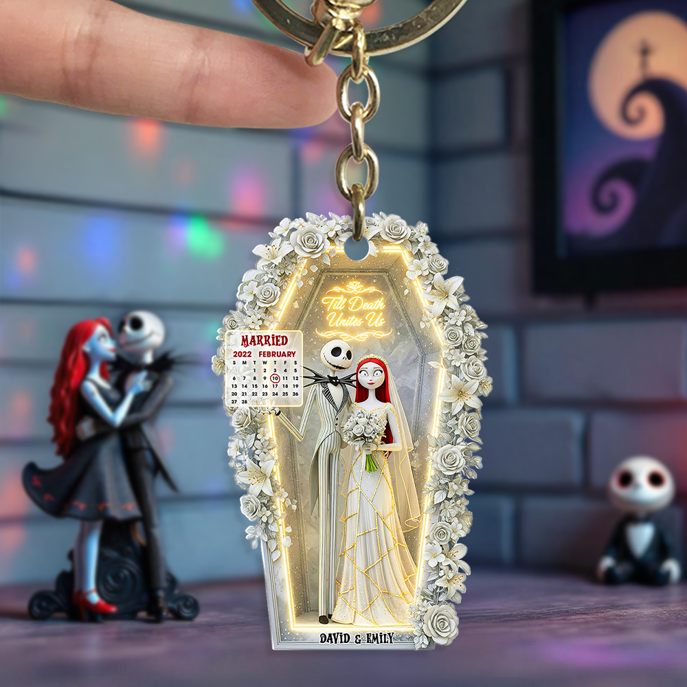 Spooky Couple Keychain - Personalized Wedding Gifts For Couple 05Ohpu270625Tt