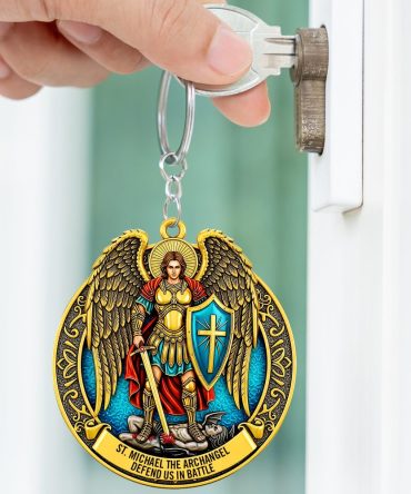 St. Michael The Archangel Keychain Gifts For Catholic 05Hudt290525