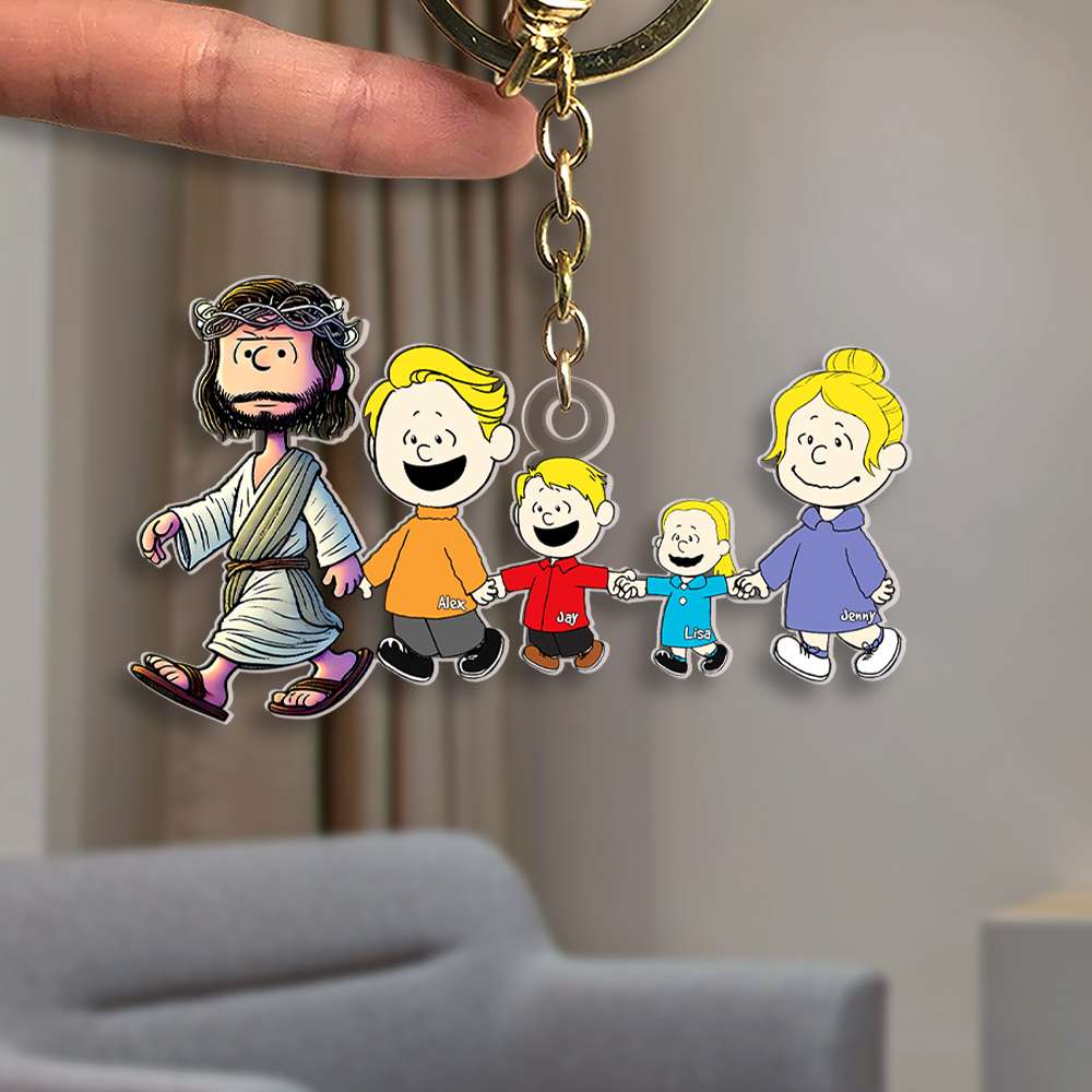 Personalized Gifts For Christian Family Keychain Jesus Family 01Ohmh080125Da - Image 2