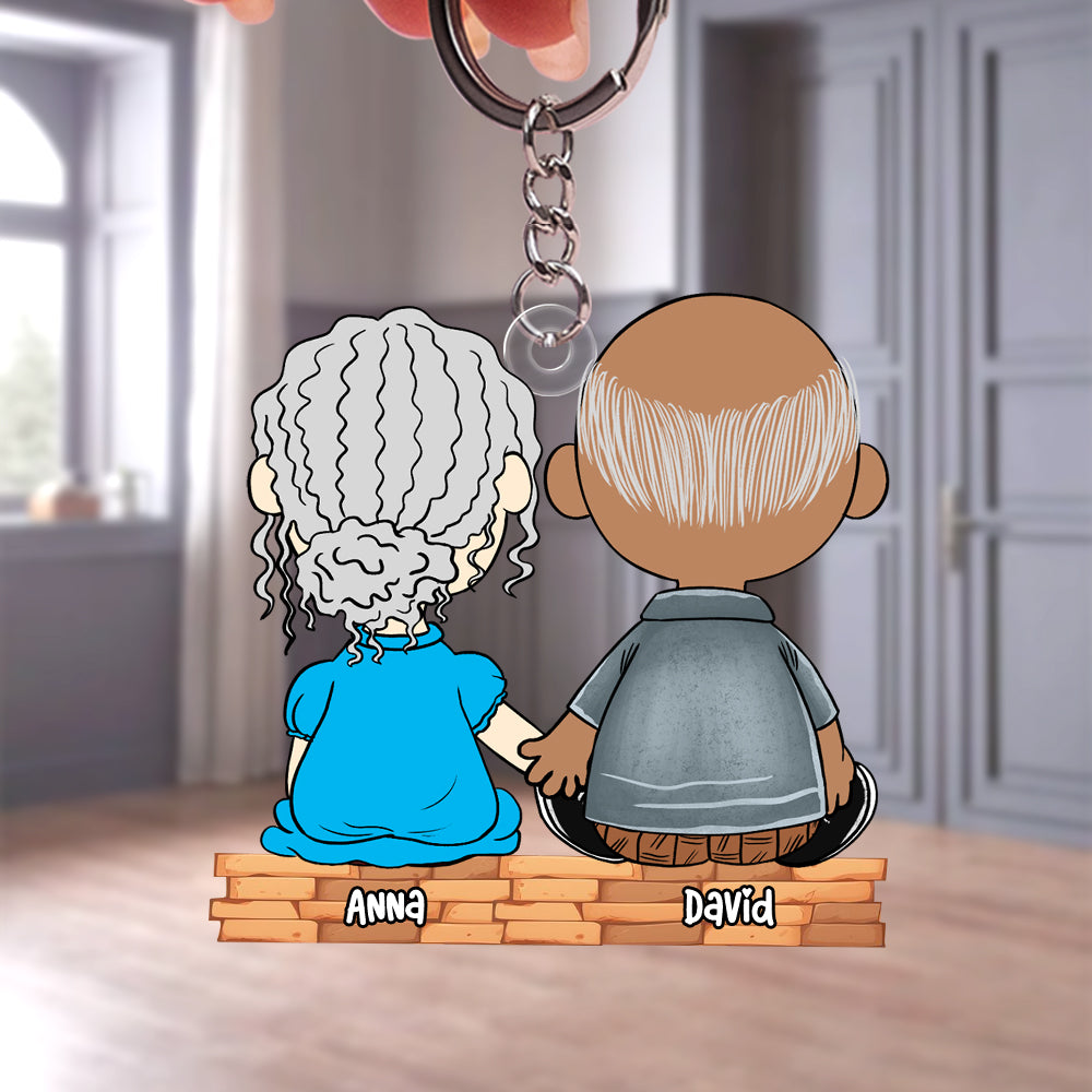 Side By Side Couple Keychain - Personalized Gifts For Couples