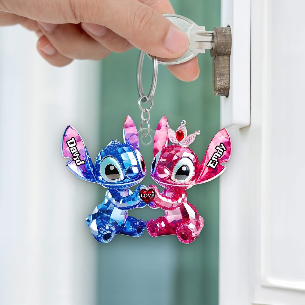 Blue Monster Couple Acrylic Keychain - Personalized Gifts For Couples 05Tgpu280525 - Image 3