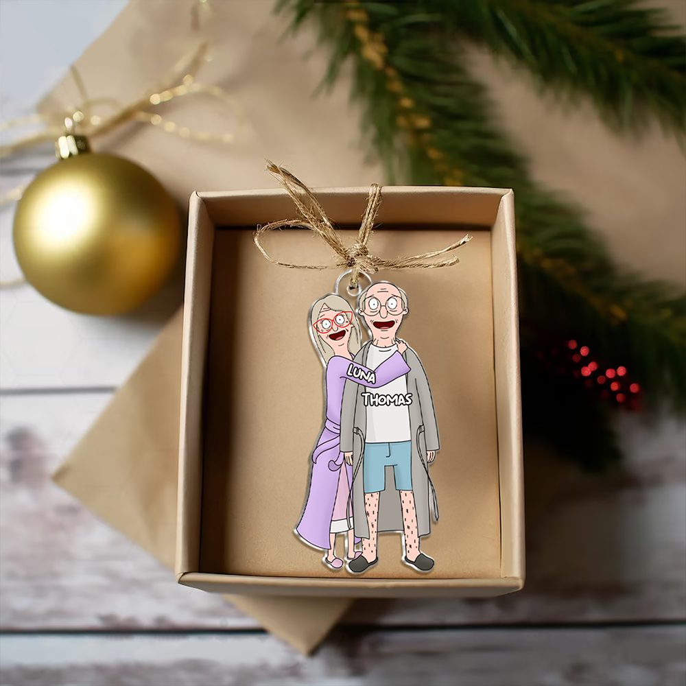 Christmas Cartoon Style Couple Keychain - Personalized Gifts For Couple 03Qhhu241224Hg - Image 4