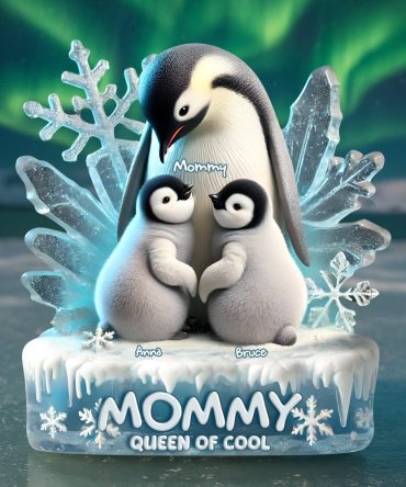 Personalized Gifts For Penguin Mom Acrylic Plaque- Queen Of Cool 04Qhlu160425