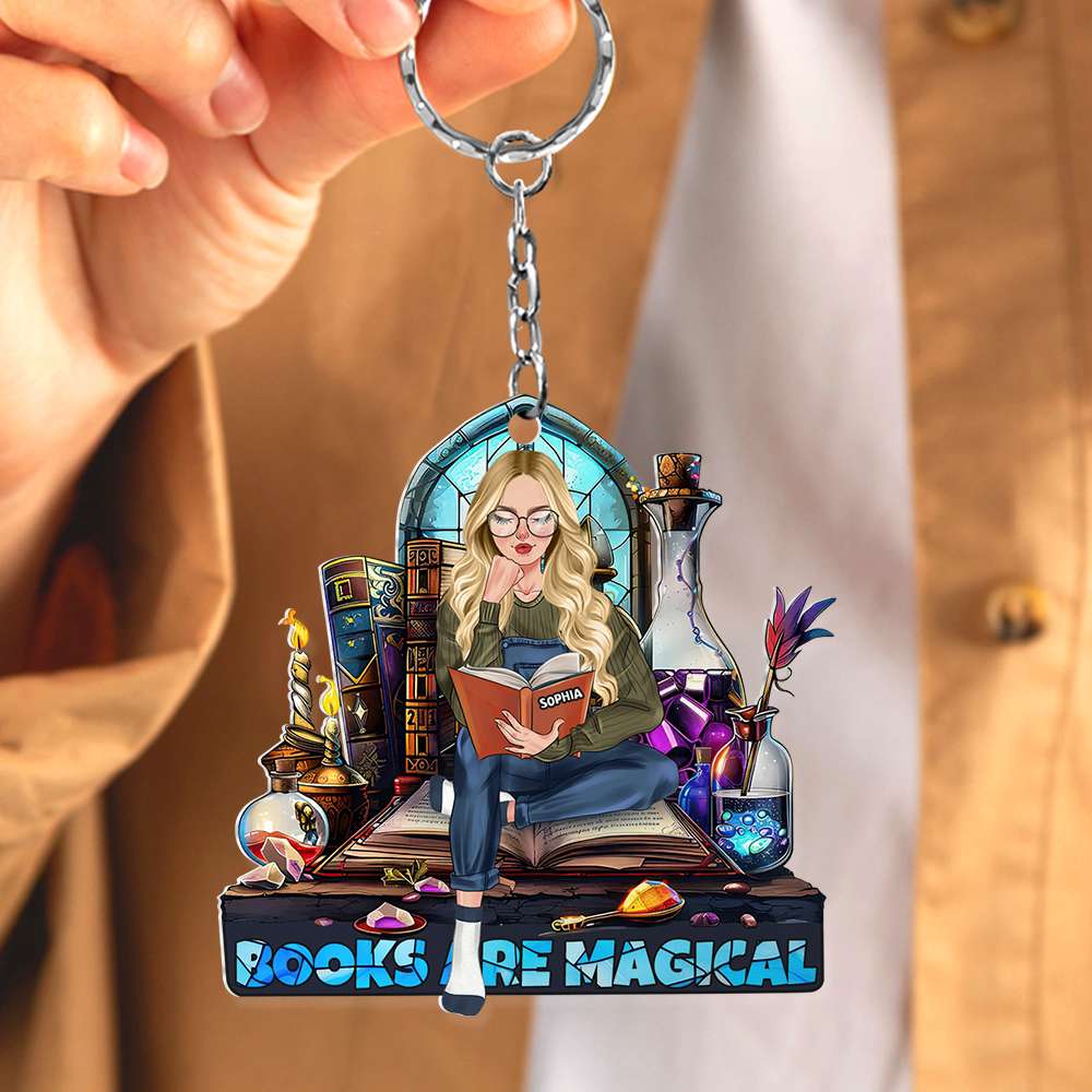 Personalized Gifts For Book Lover Keychain Reading Book Magical 01Xqdt060125Tm - Image 5