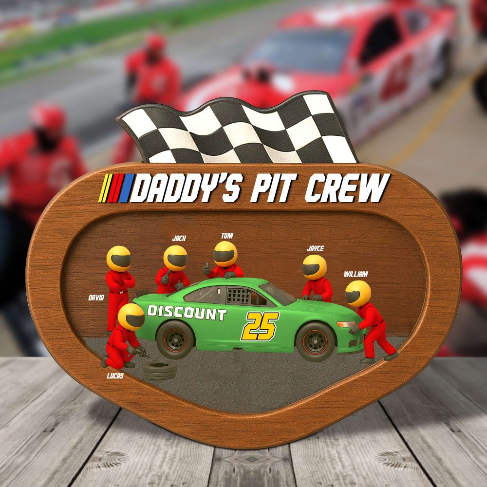 Dad’S Racing Pit Team Acrylic Plaque - Personalized Gifts For Father 03Ohtn060525