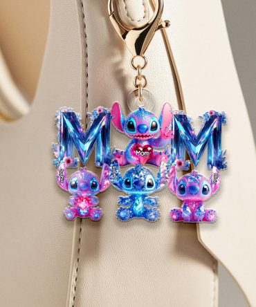 Cartoon Blue Aliens Keychain Personalized Christmas Gifts For Mom 03Ohdt040425