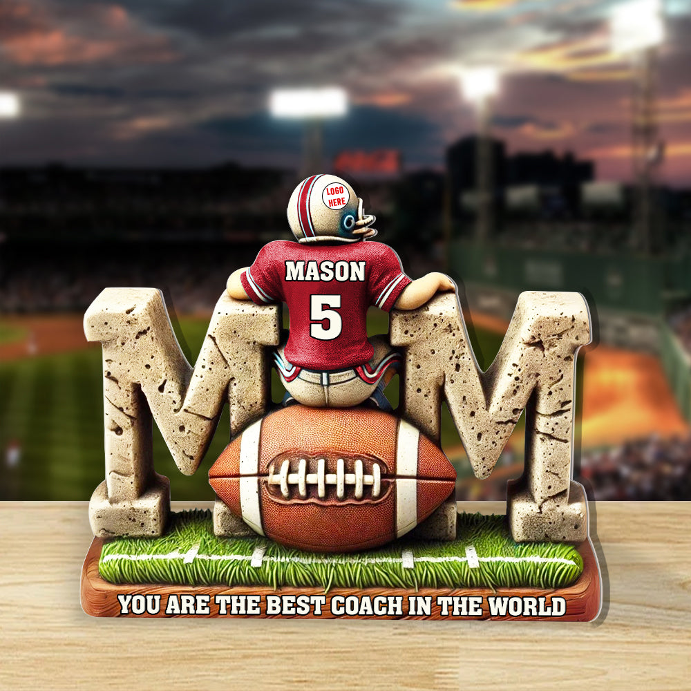 American Football Mom Plaque - Personalized Gifts For Mother 02Tgmh220325 - Image 2