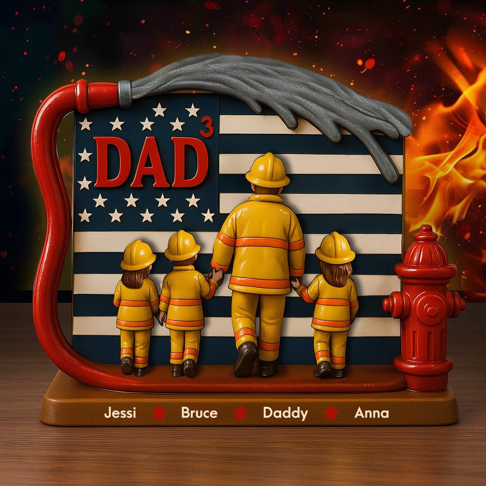 Firefighter Dad Acrylic Plaque - Personalized Christmas Gifts For Dad 02Tolu260425