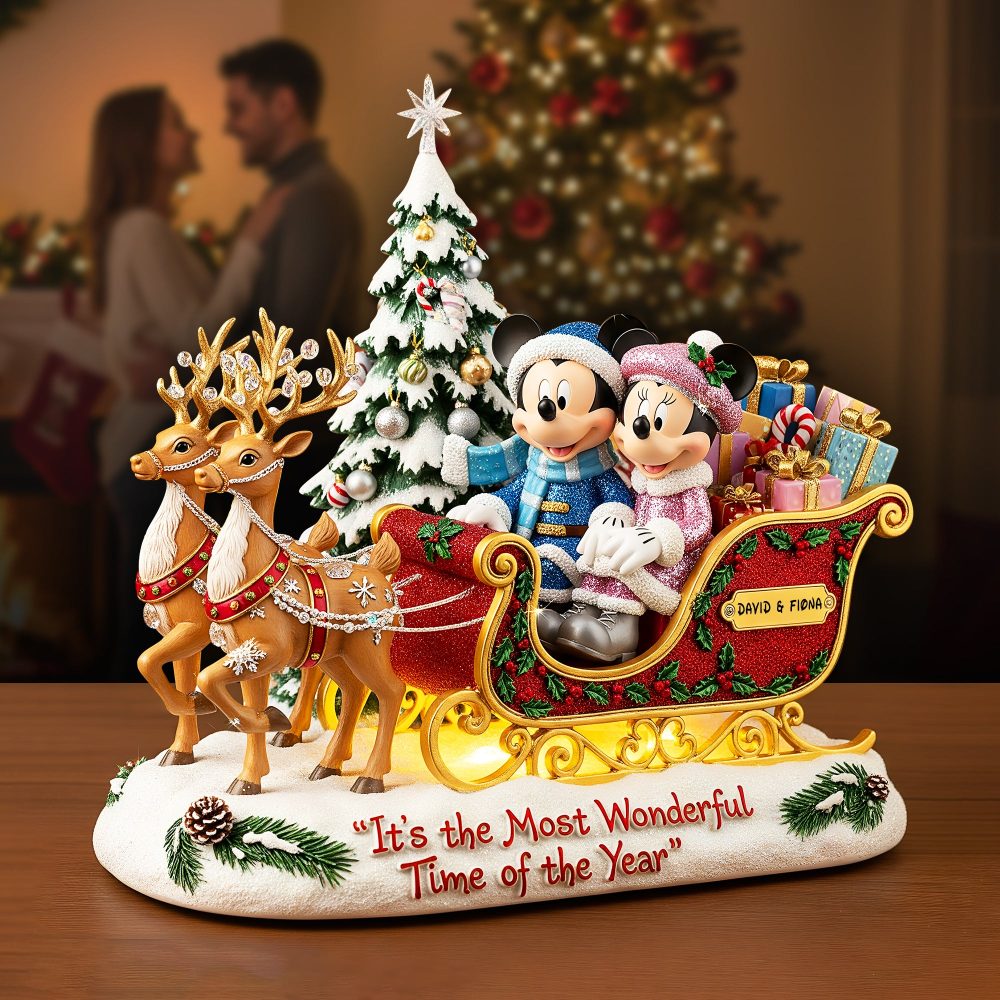 Couple Reindeer Sleigh Acrylic Plaque - Personalized Gifts For Couple Christmas Plaque 08Pglu281025 - Image 2
