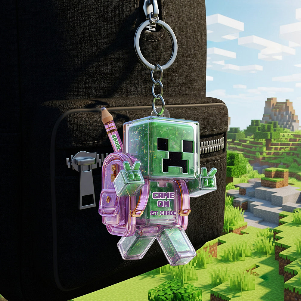 Pixel Gamer Keychain Personalized Back To School Gifts For Kids 02Tgdt280725