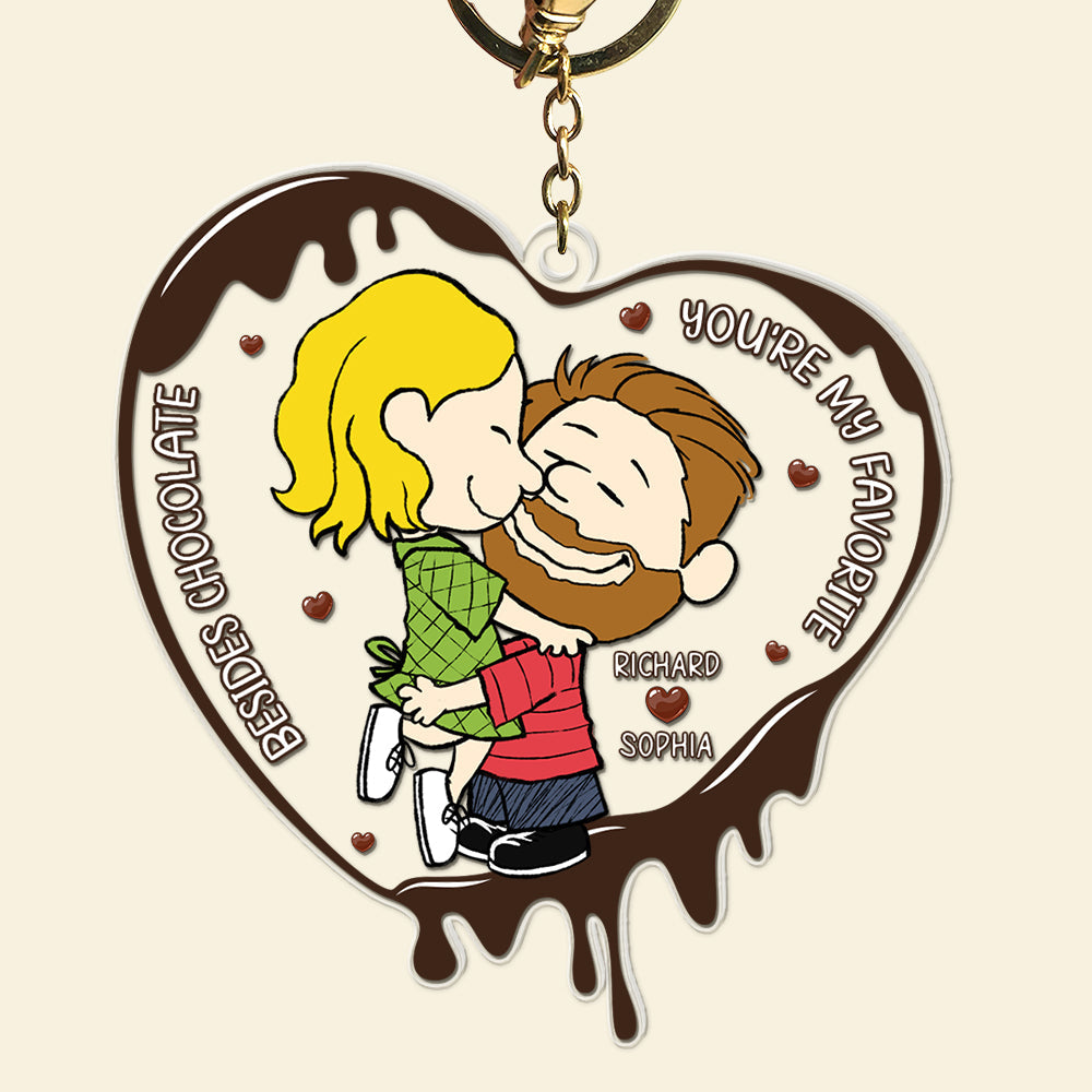 Personalized Gift For Couples Acrylic Keychain Beside Chocolate You'Re My Favorite 01Kaqn061224Hg - Image 5