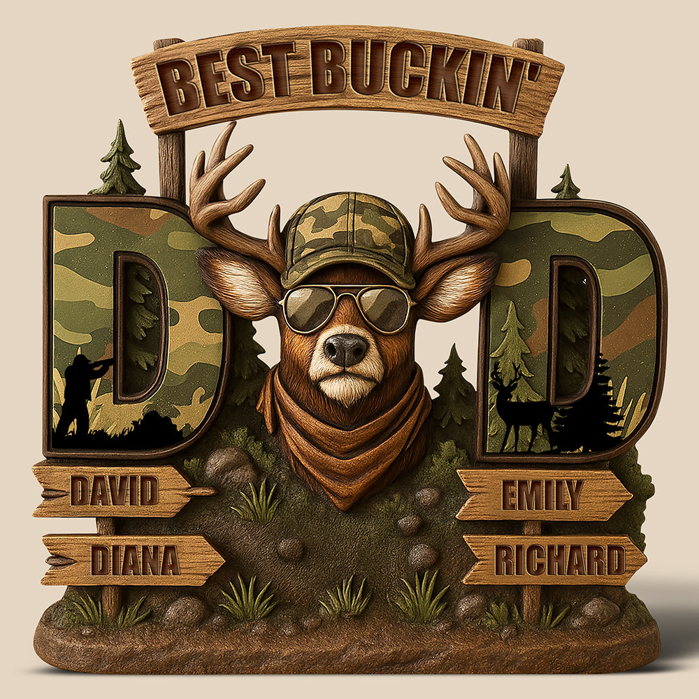 Deer Dad Acrylic Plaque - Personalized Gifts For Dad 01Xqqn300425 - Image 2