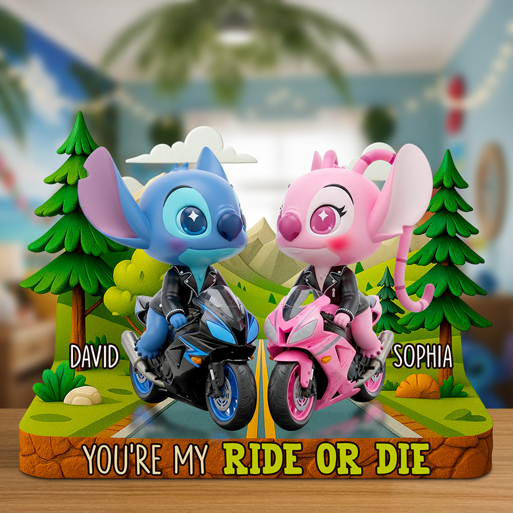 Biker Couple Acrylic Plaque Personalized Gifts For Couple 01Todt160625