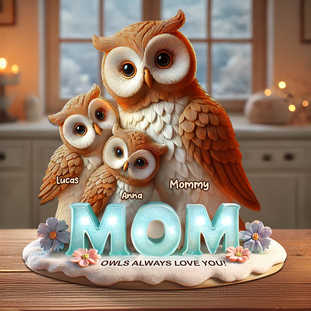 Owl Mom Plaque - Personalized Gifts For Mom 01Hupu170425 - Image 4