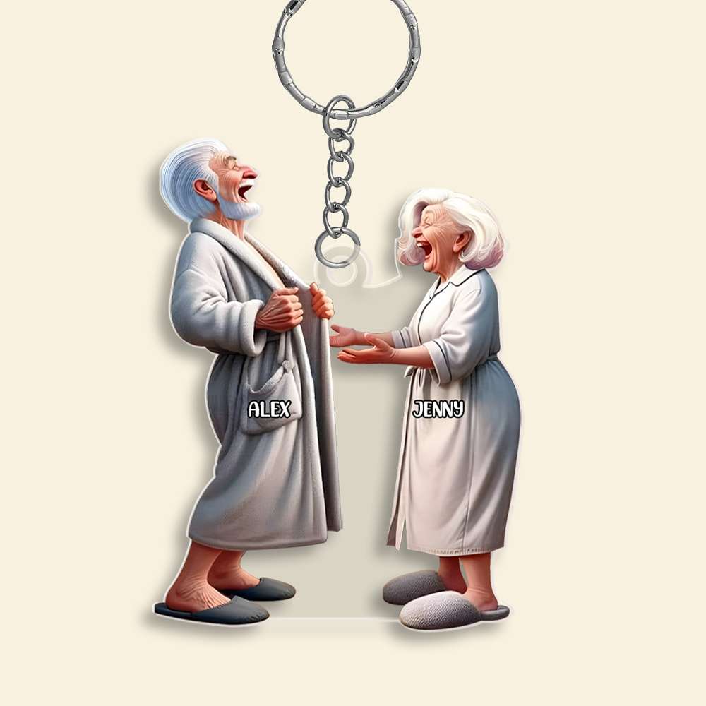 Personalized Gifts For Couple Keychain Funny Old Couple 02Qhmh071224 - Image 2