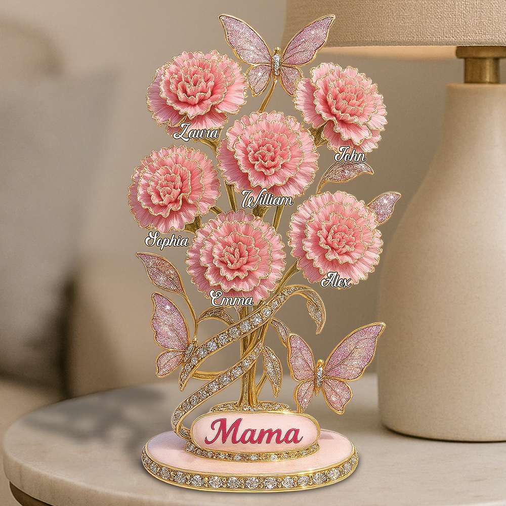 Personalized Gifts For Mom Plaque 01Tgdt150425 Carnation Flower - Image 3