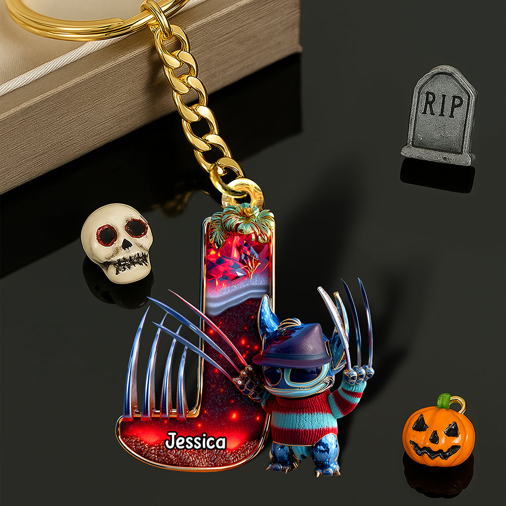 Cute Monster Letter Keychain - Personalized Halloween Gifts For Horror Lovers 03Tgqn220825 - Image 2