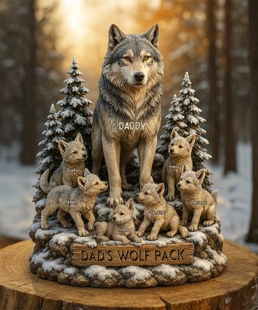 Wolf Dad Plaque - Personalized Gifts For Dad 01Xqqn160425