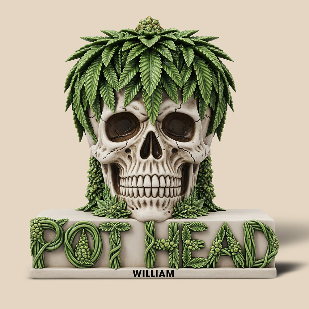 Pot Skull Head Acrylic Plaque Personalized Gifts For Smoker 05Naqn030625 - Image 2