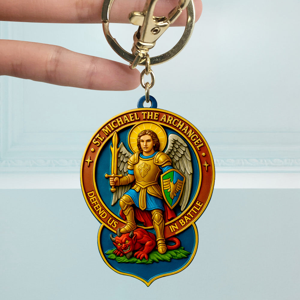 Sacred Warrior St. Michael The Archangel Keychain 06Hudt290525 - Image 2