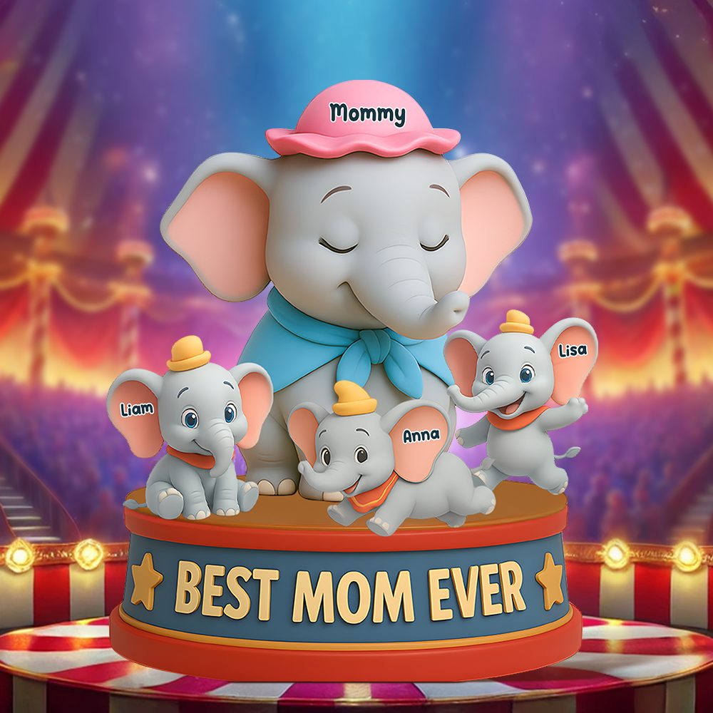Personalized Gifts For Elephant Mom Acrylic Plaque, Happy Mom 01Napu140425 - Image 2