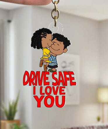 Personalized Gifts For Couple Keychain 01Ohtn201224Hg Drive Safe I Love You