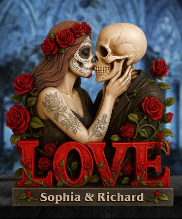 Skull Couple Acrylic Plaque - Personalized Gifts For Couple 06Naqn230525