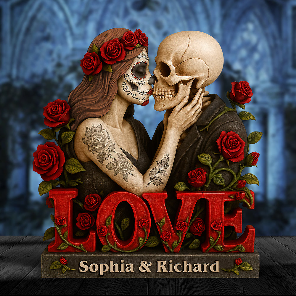 Skull Couple Acrylic Plaque - Personalized Gifts For Couple 06Naqn230525
