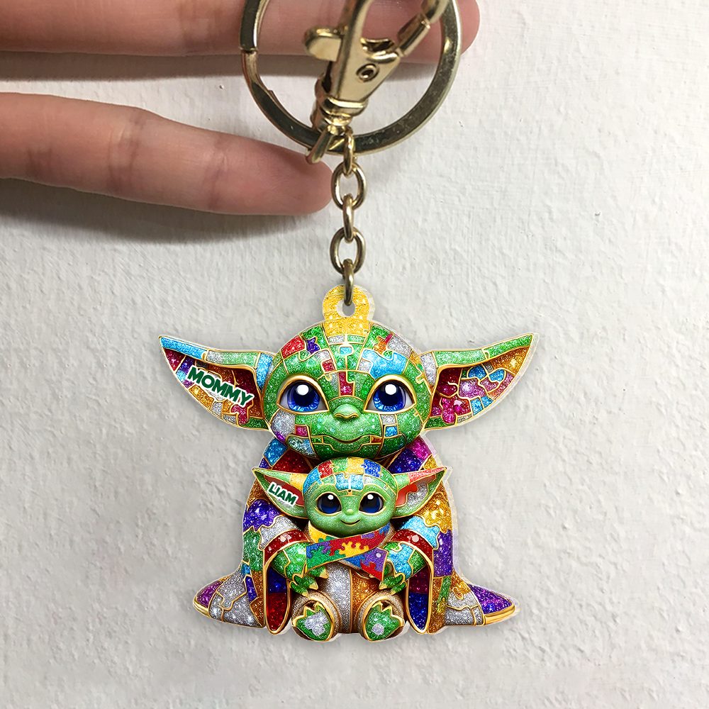 Personalized Gifts For Autism Awareness Mom Keychain Galaxy Character - Image 4