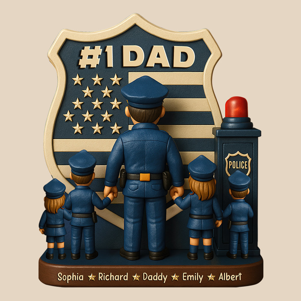 Police Dad Plaque - Personalized Christmas Gifts For Dad 03Toqn060525 - Image 2