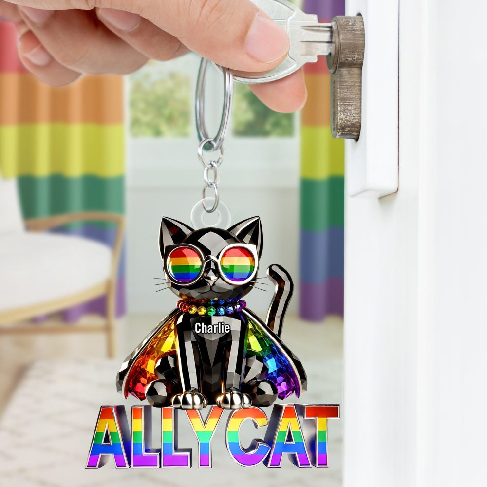 Ally Cat Keychain Personalized Gifts For Lgbt+ Pride 08Tgdt280525 - Image 2