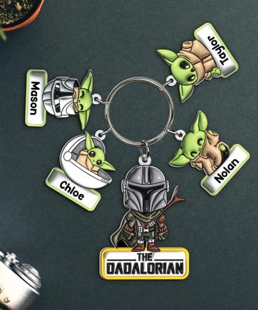 Personalized Gifts For Dadalorian Keychain With Baby Charms 01Huhu230524
