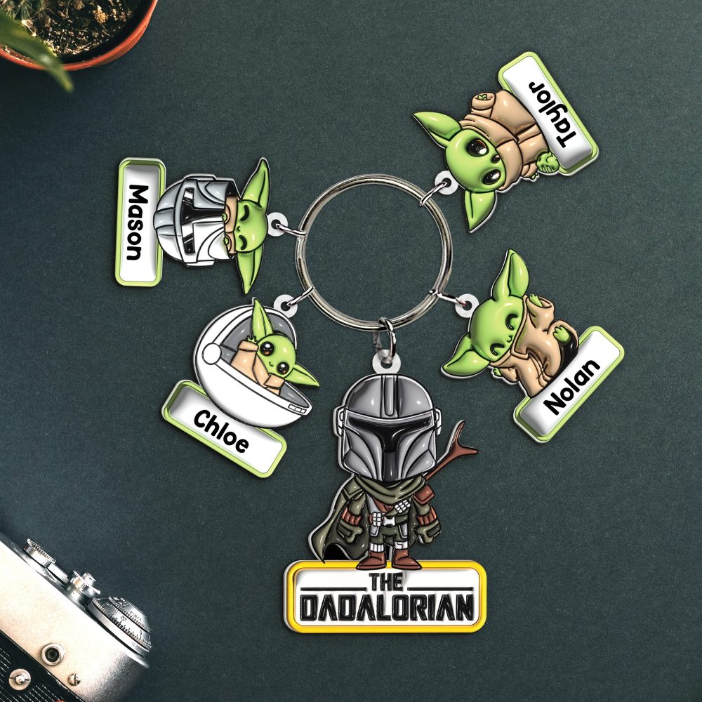 Personalized Gifts For Dadalorian Keychain With Baby Charms 01Huhu230524