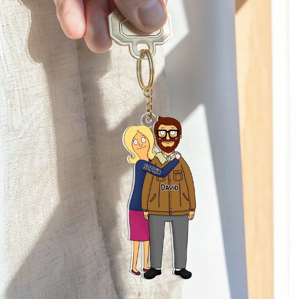 Christmas Cartoon Style Couple Keychain - Personalized Gifts For Couple 03Qhhu241224Hg - Image 10