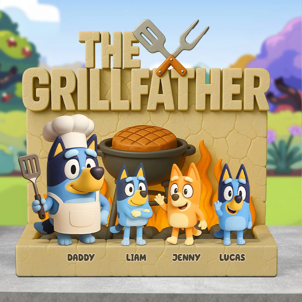 Grillfather Plaque - Personalized Gifts For Dad 01Ohpu100525 - Image 2