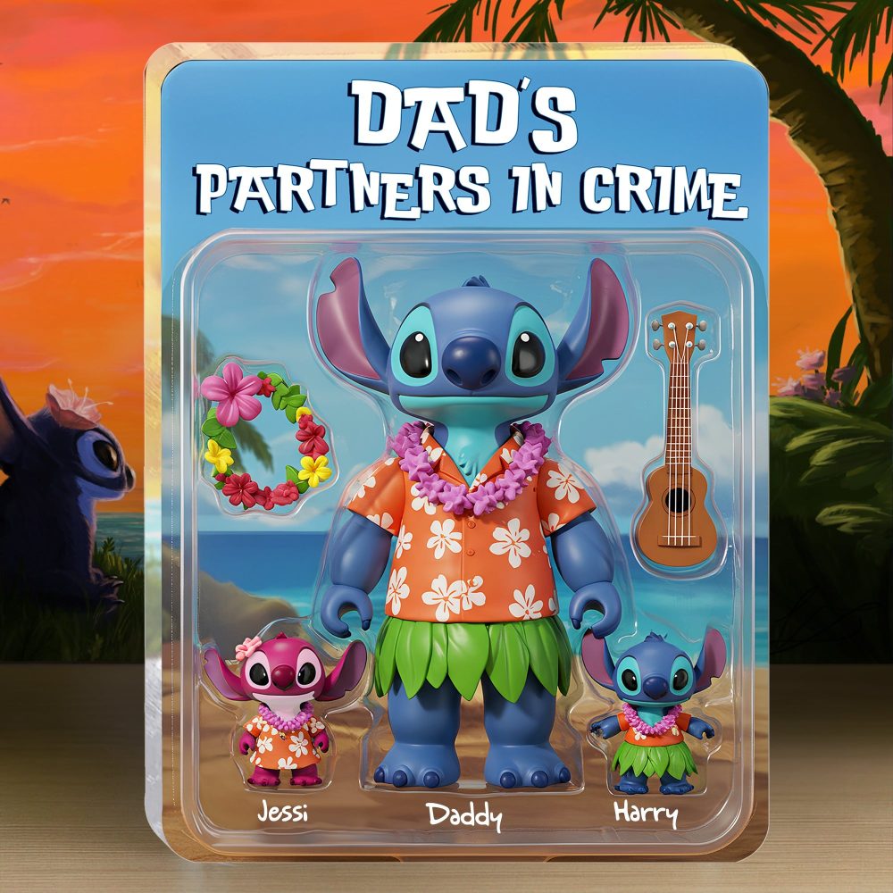 Dad & Little Blue Aliens Acrylic Plaque - Personalized Gift For Father 02Qhlu010525