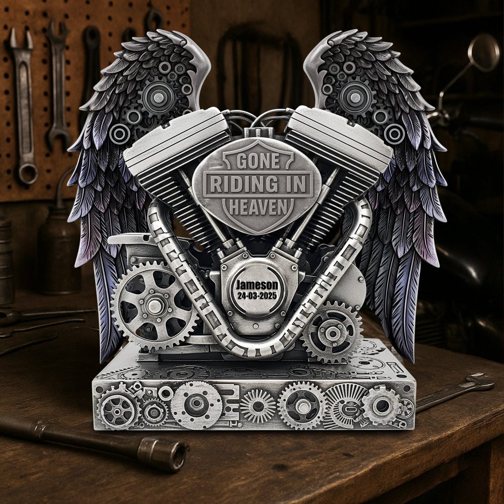 Biker In Heaven Acrylic Plaque - Personalized Memorial Keepsake For Biker 01Qhlu030625 - Image 2